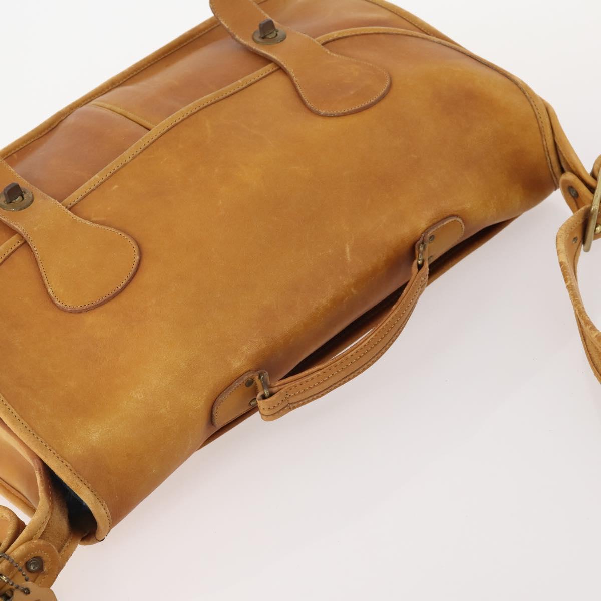 Coach Shoulder Bag Leather 2way Beige Auth 182094