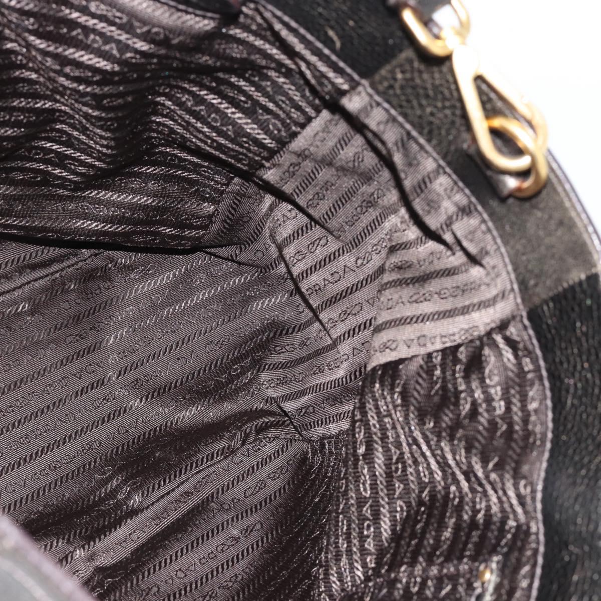 PRADA Tote Bag Leather 2way Gold Auth 182095