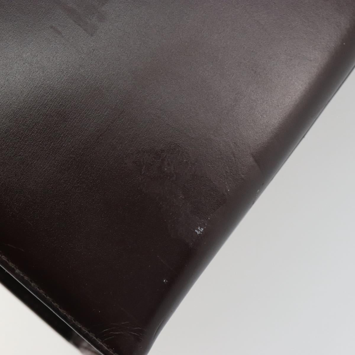 CELINE Hand Bag Leather Brown Gold Auth 182104