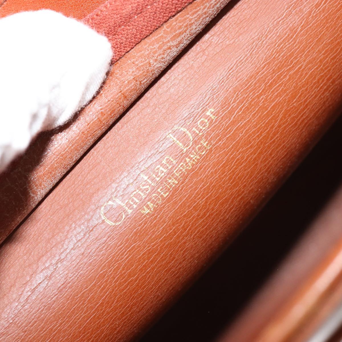 Christian Dior Shoulder Bag Leather Brown Gold Auth 182105