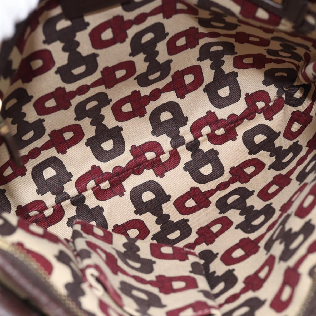 GUCCI GG Canvas Web Sherry Line Shoulder Bag Beige Gold Red 144388 Auth 182113A