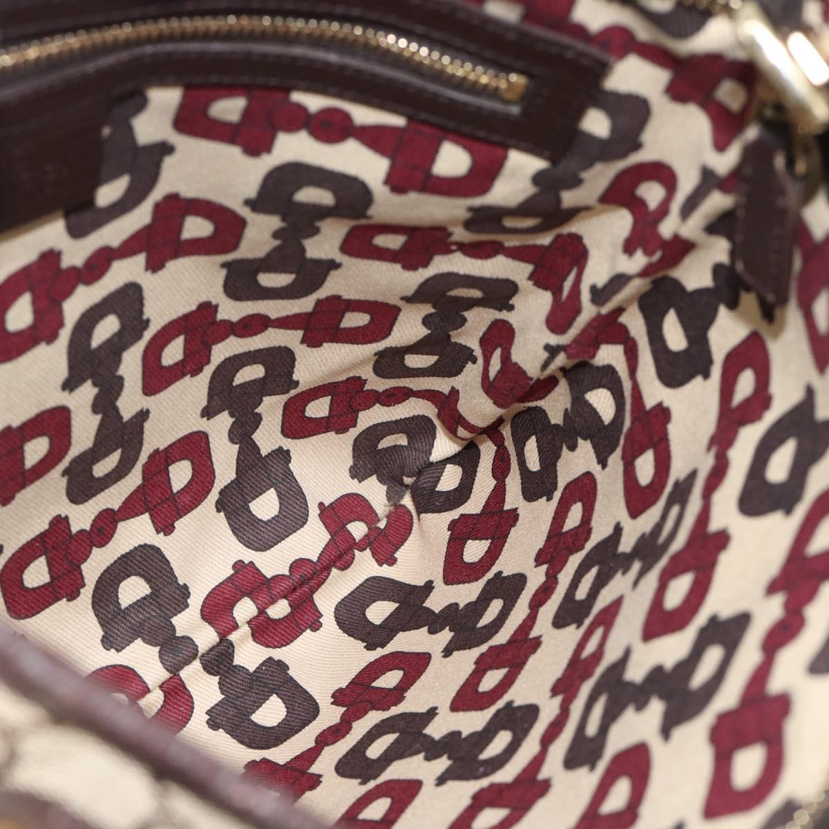 GUCCI GG Canvas Web Sherry Line Shoulder Bag Beige Gold Red 144388 Auth 182113A