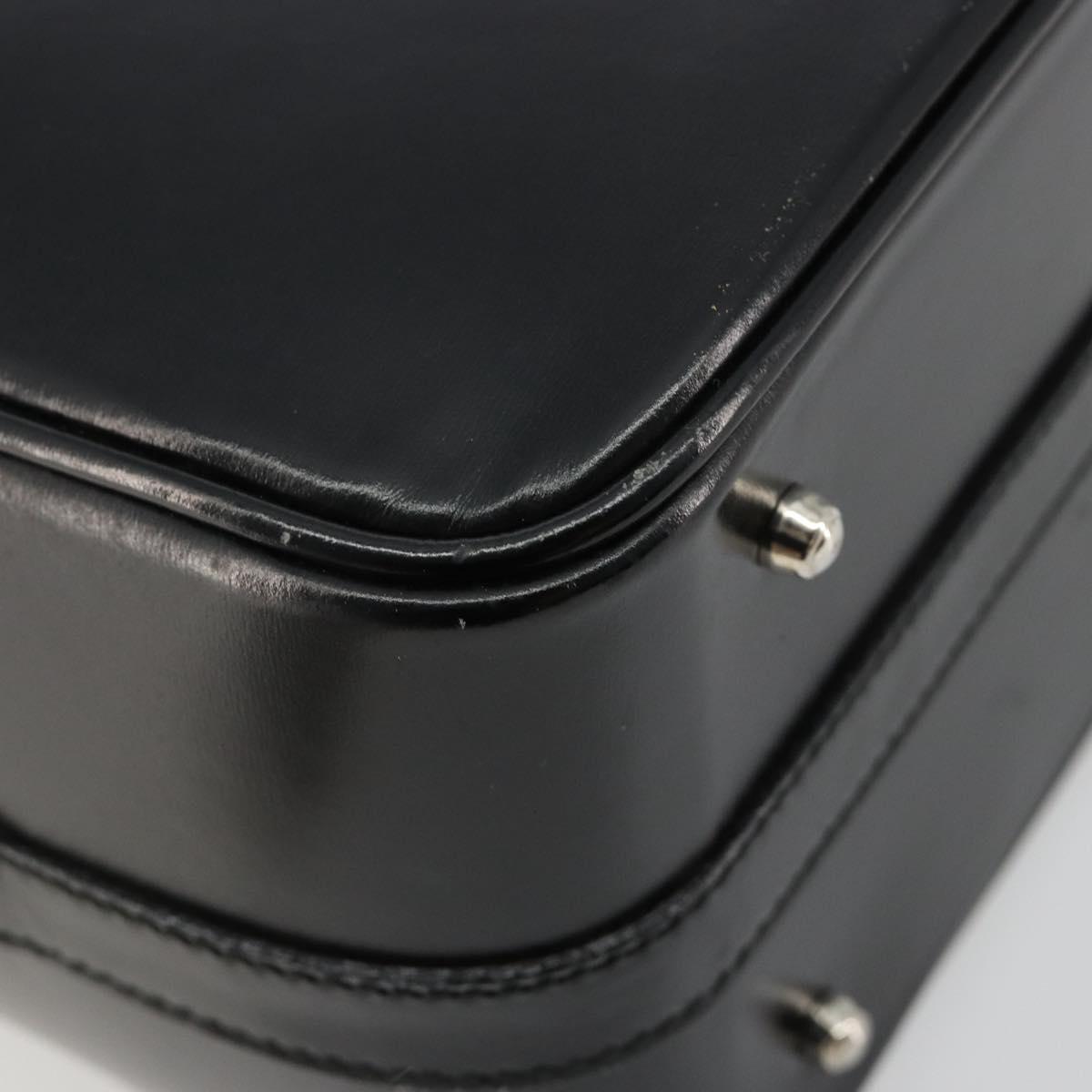 GUCCI Bamboo Vanity Hand Bag Leather Black Silver 013 2122 2490 Auth 182121