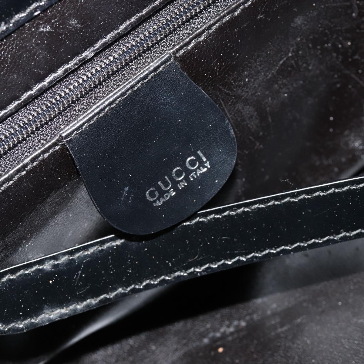 GUCCI Bamboo Vanity Hand Bag Leather Black Silver 013 2122 2490 Auth 182121