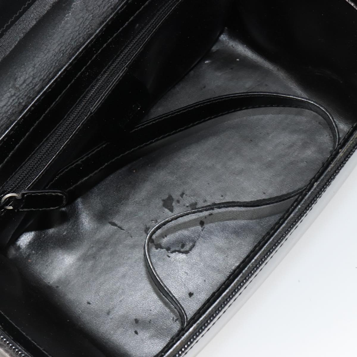 GUCCI Bamboo Vanity Hand Bag Leather Black Silver 013 2122 2490 Auth 182121