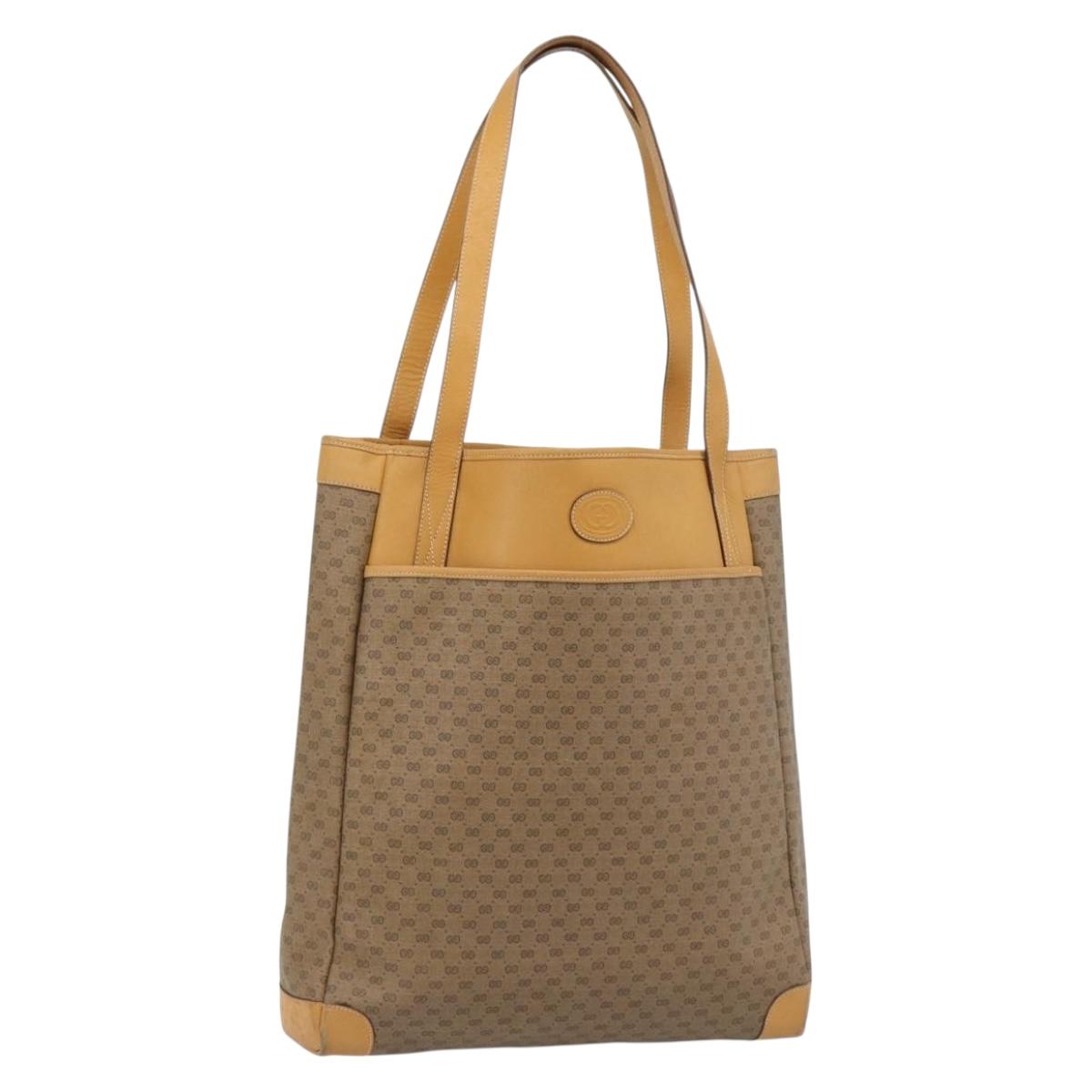 GUCCI Micro GG Supreme Tote Bag PVC Beige Gold 002 115 0135 Auth 182123