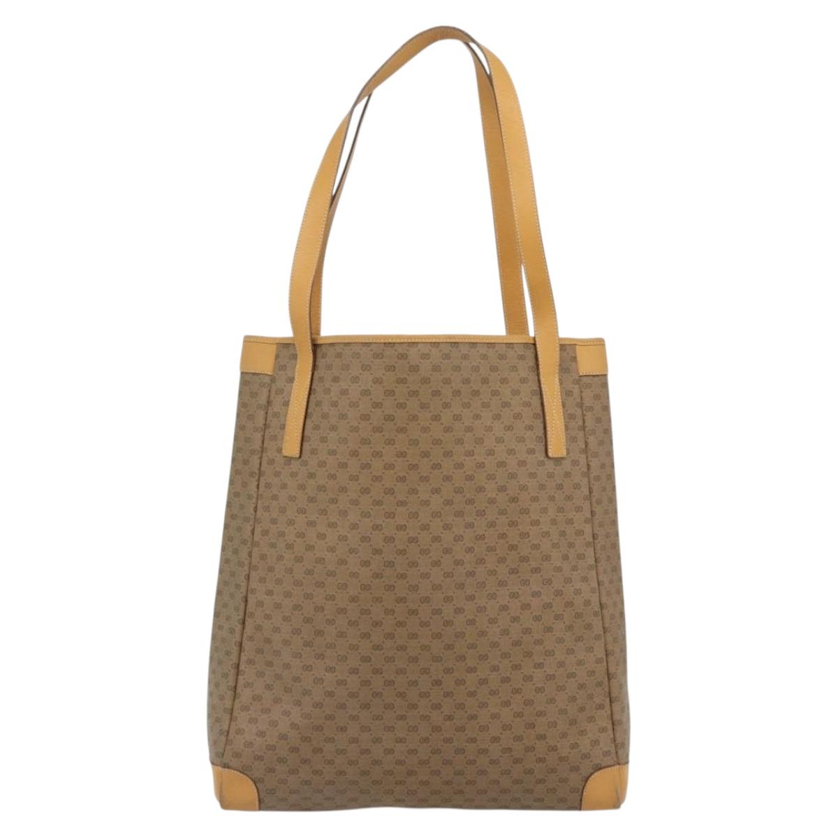GUCCI Micro GG Supreme Tote Bag PVC Beige Gold 002 115 0135 Auth 182123