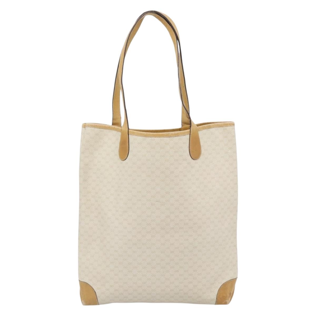 GUCCI Micro GG Supreme Web Sherry Line Bag PVC White 002 904 0131 Auth 182124