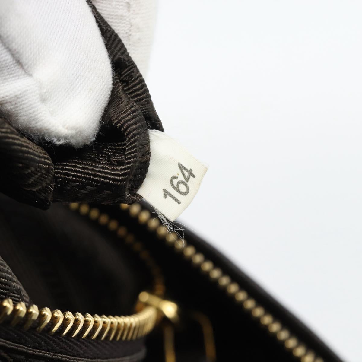 PRADA Shoulder Bag Nylon Green Gold Auth 182130