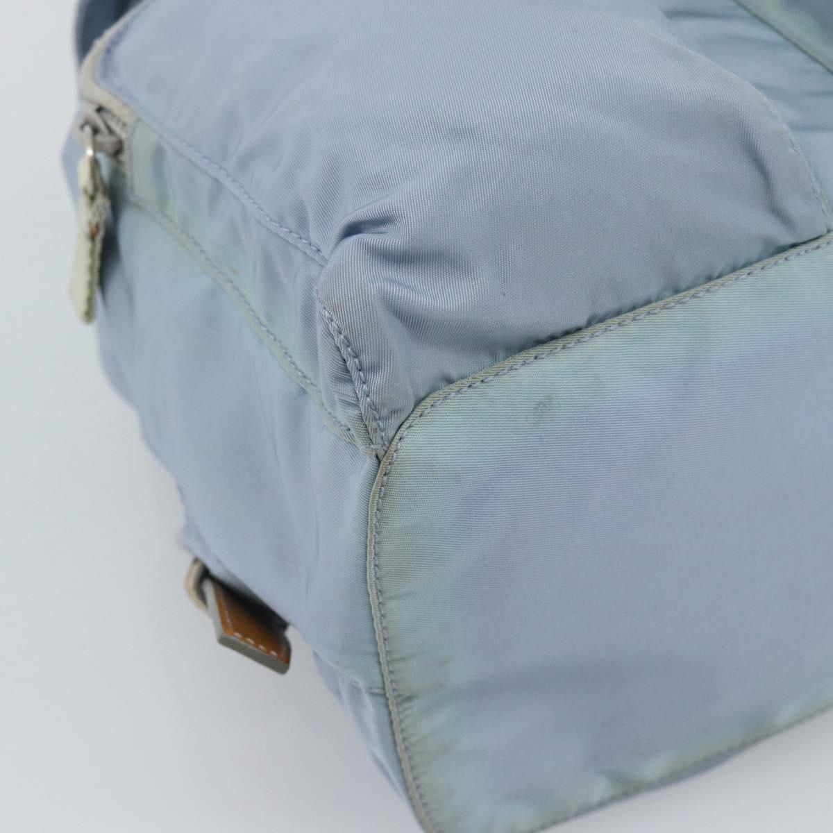 PRADA Backpack Nylon Light Blue Silver Auth 182131