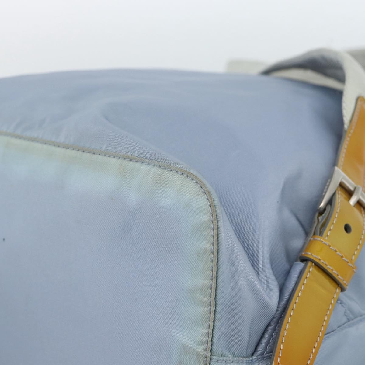 PRADA Backpack Nylon Light Blue Silver Auth 182131