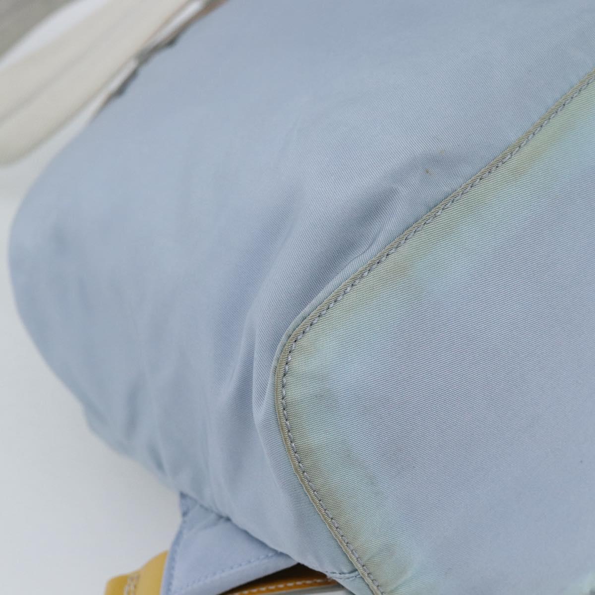 PRADA Backpack Nylon Light Blue Silver Auth 182131