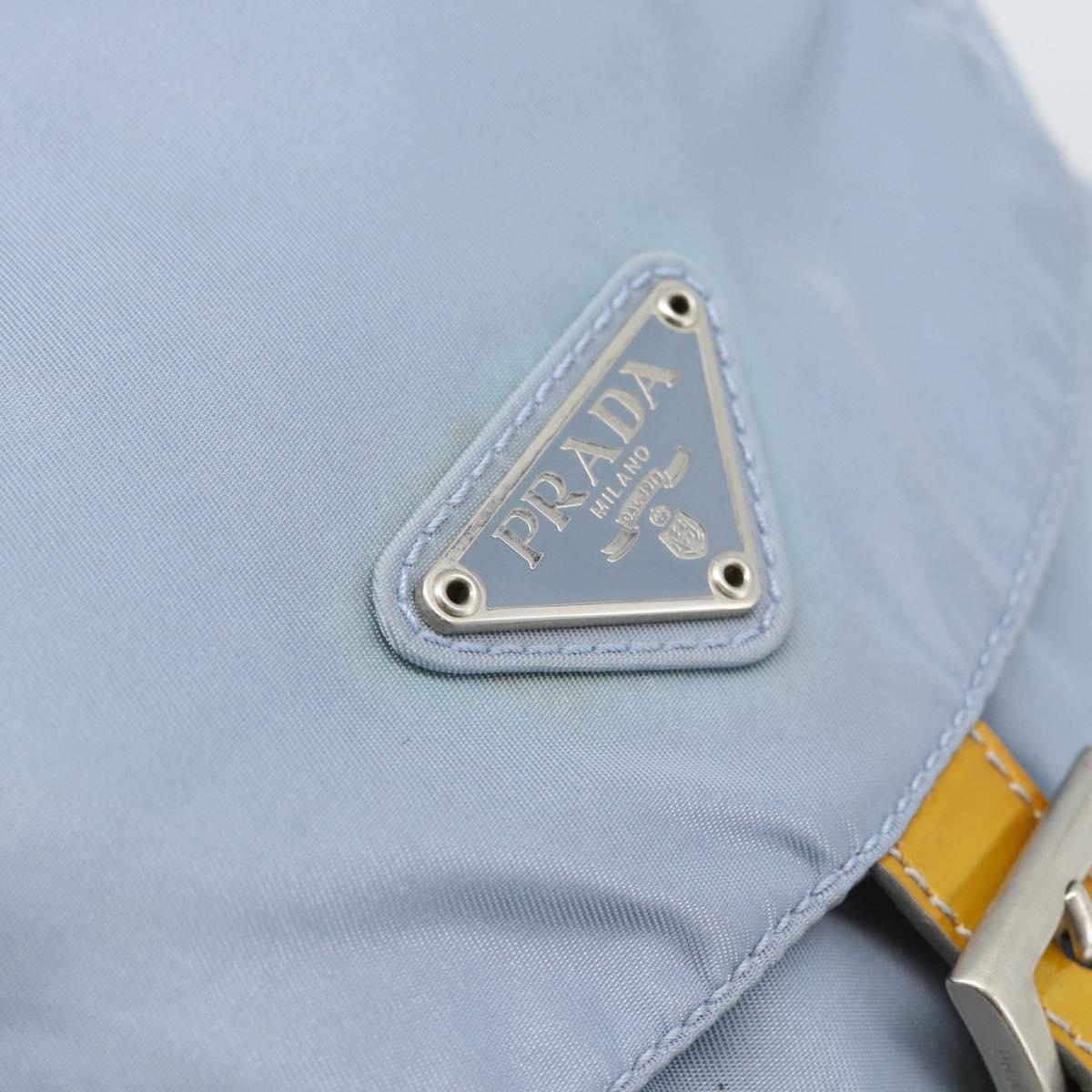 PRADA Backpack Nylon Light Blue Silver Auth 182131