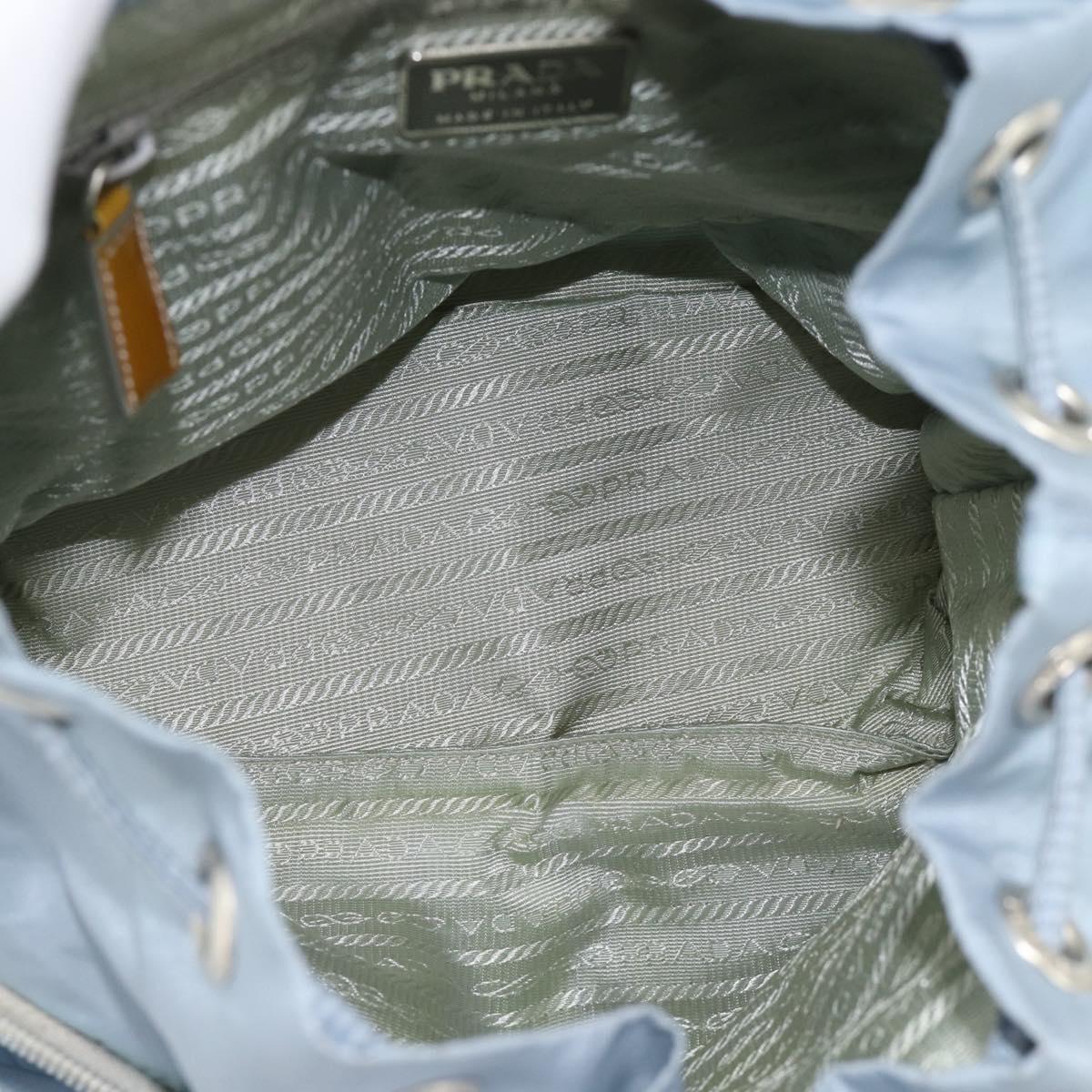 PRADA Backpack Nylon Light Blue Silver Auth 182131