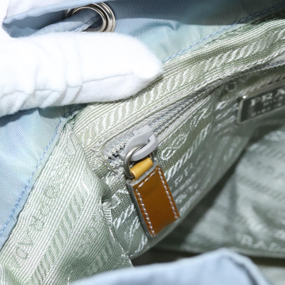 PRADA Backpack Nylon Light Blue Silver Auth 182131