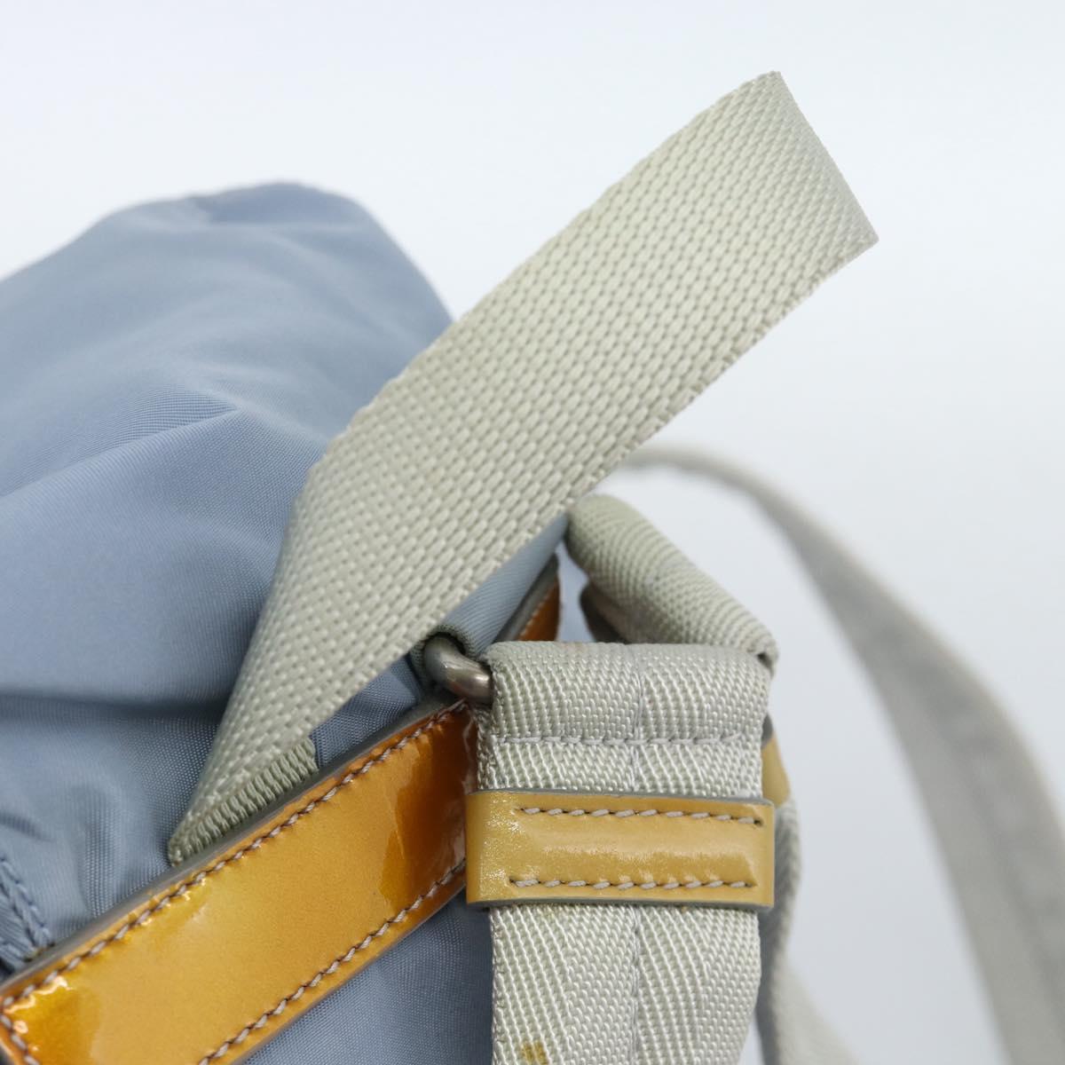 PRADA Backpack Nylon Light Blue Silver Auth 182131