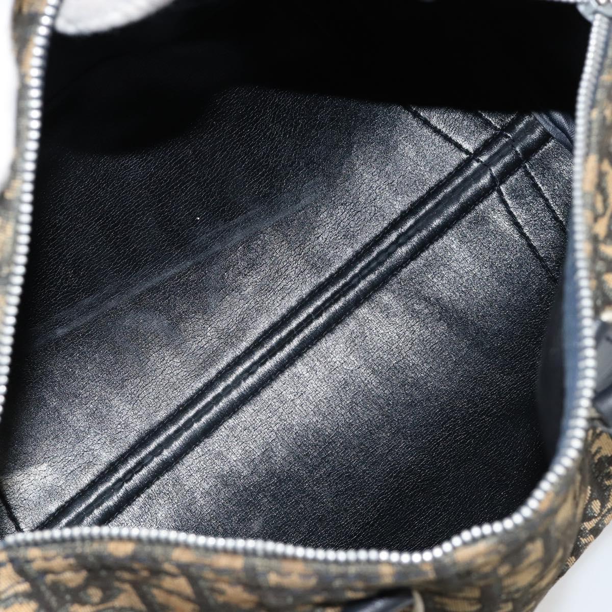 Christian Dior Trotter Canvas Boston Bag Navy Silver Auth 182138