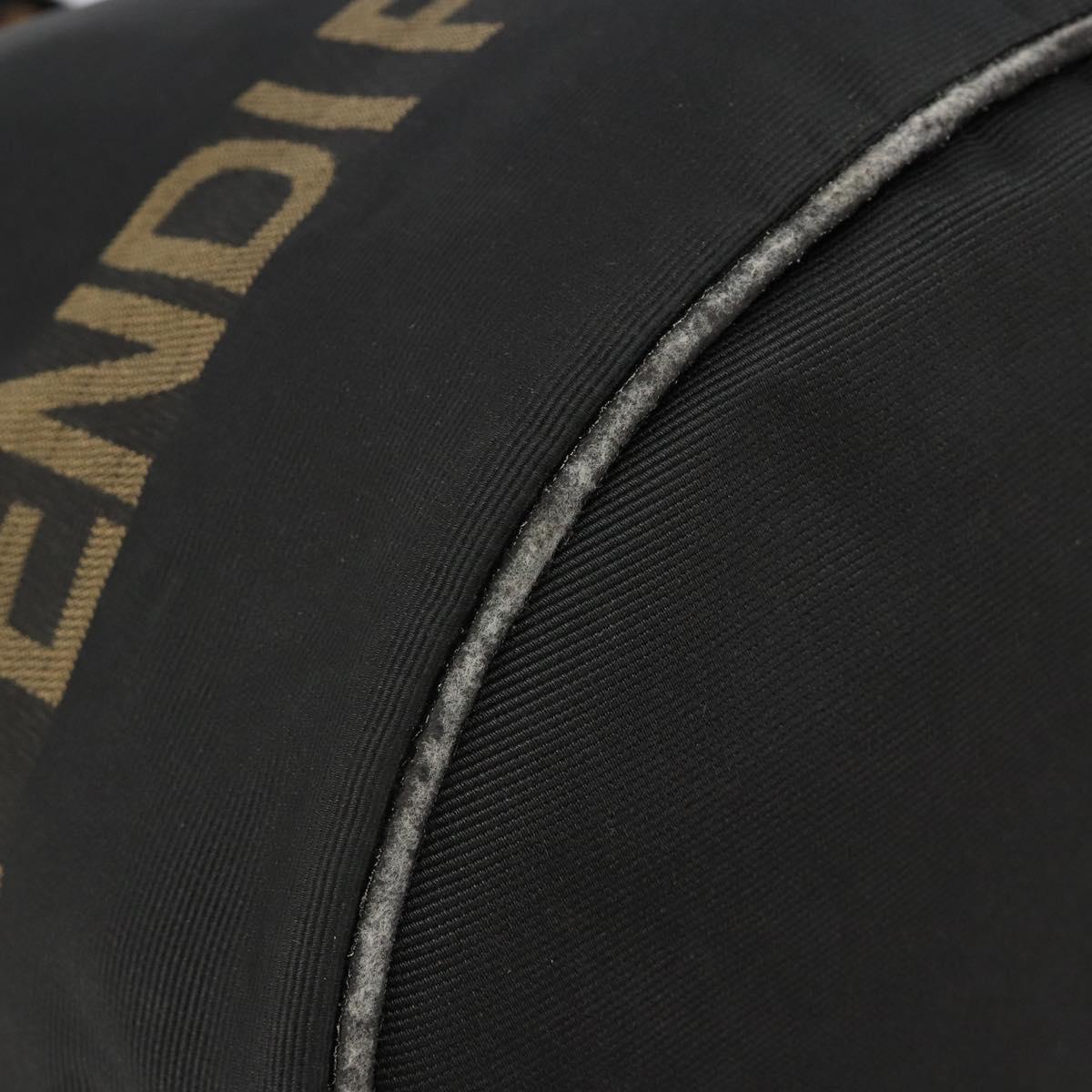 FENDI Tote Bag Canvas Black Auth 182142