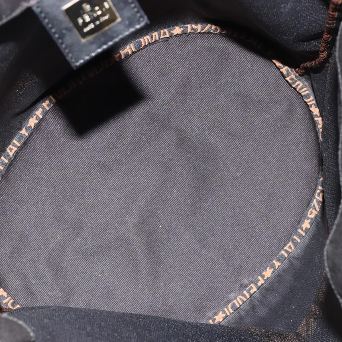 FENDI Tote Bag Canvas Black Auth 182142