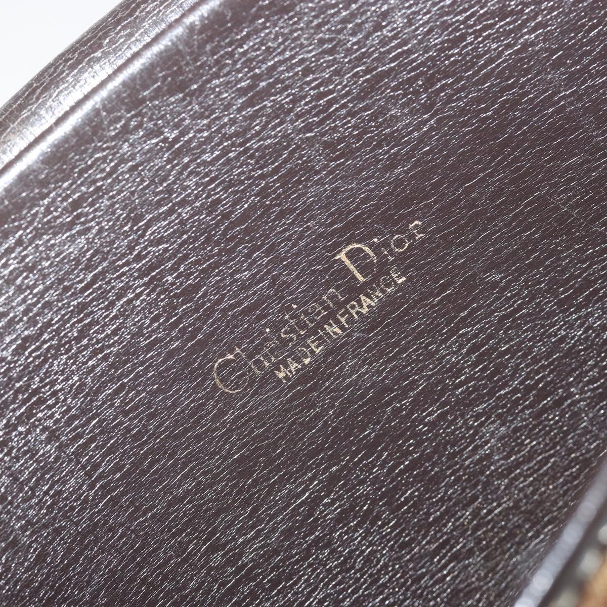 Christian Dior Trotter Canvas Shoulder Bag Brown Gold Auth 182147