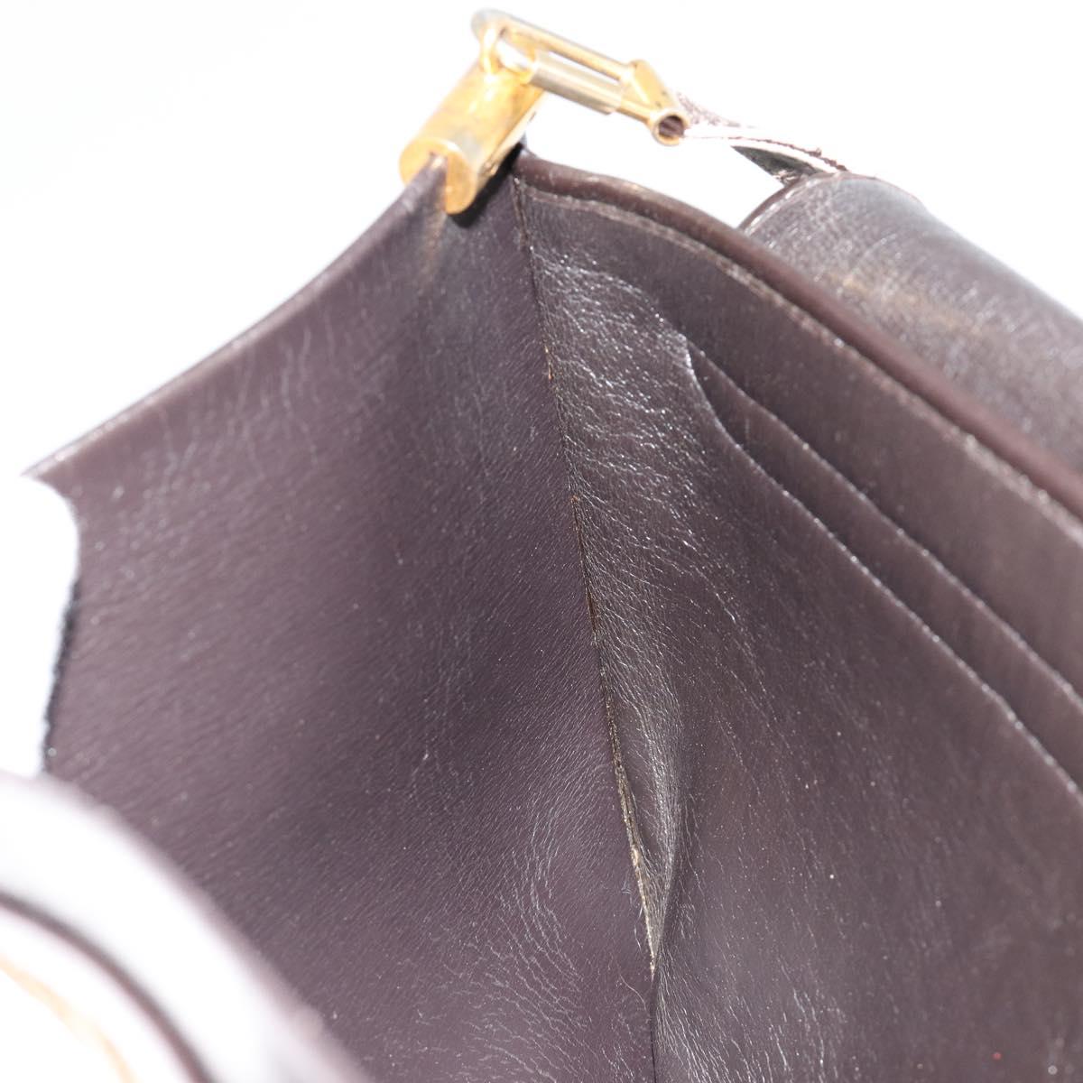 Christian Dior Trotter Canvas Shoulder Bag Brown Gold Auth 182147