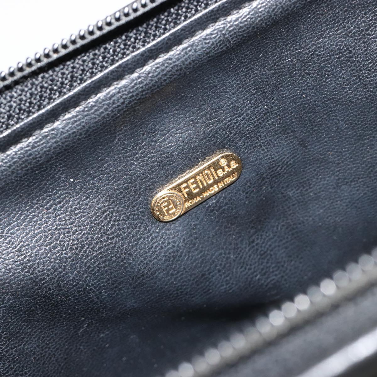 FENDI Zucca Canvas Hand Bag Black Brown Auth 182150