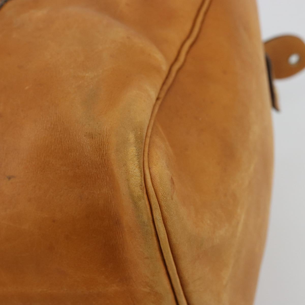 Christian Dior Hand Bag Leather Suede Brown Gold Auth 182155