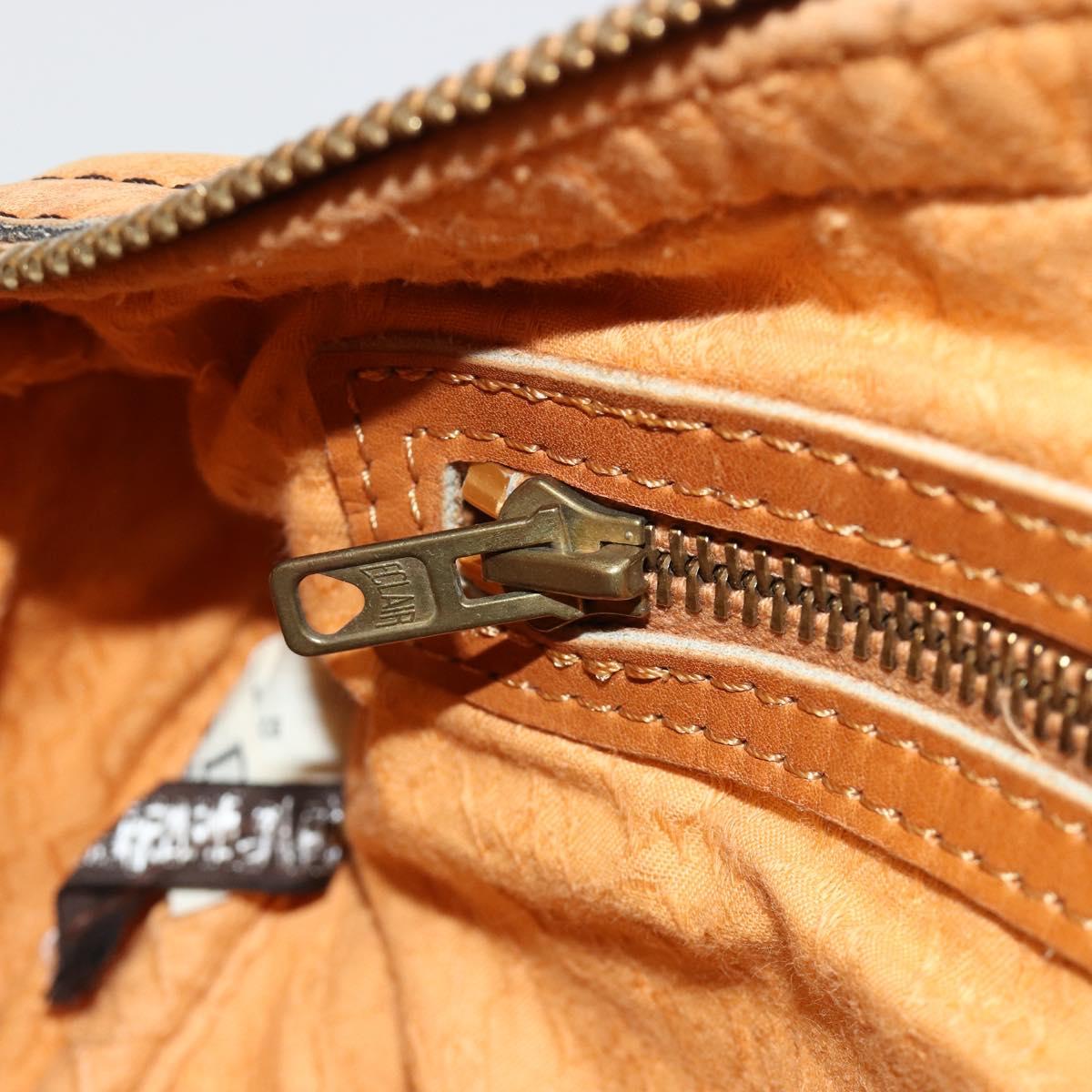 Christian Dior Hand Bag Leather Suede Brown Gold Auth 182155