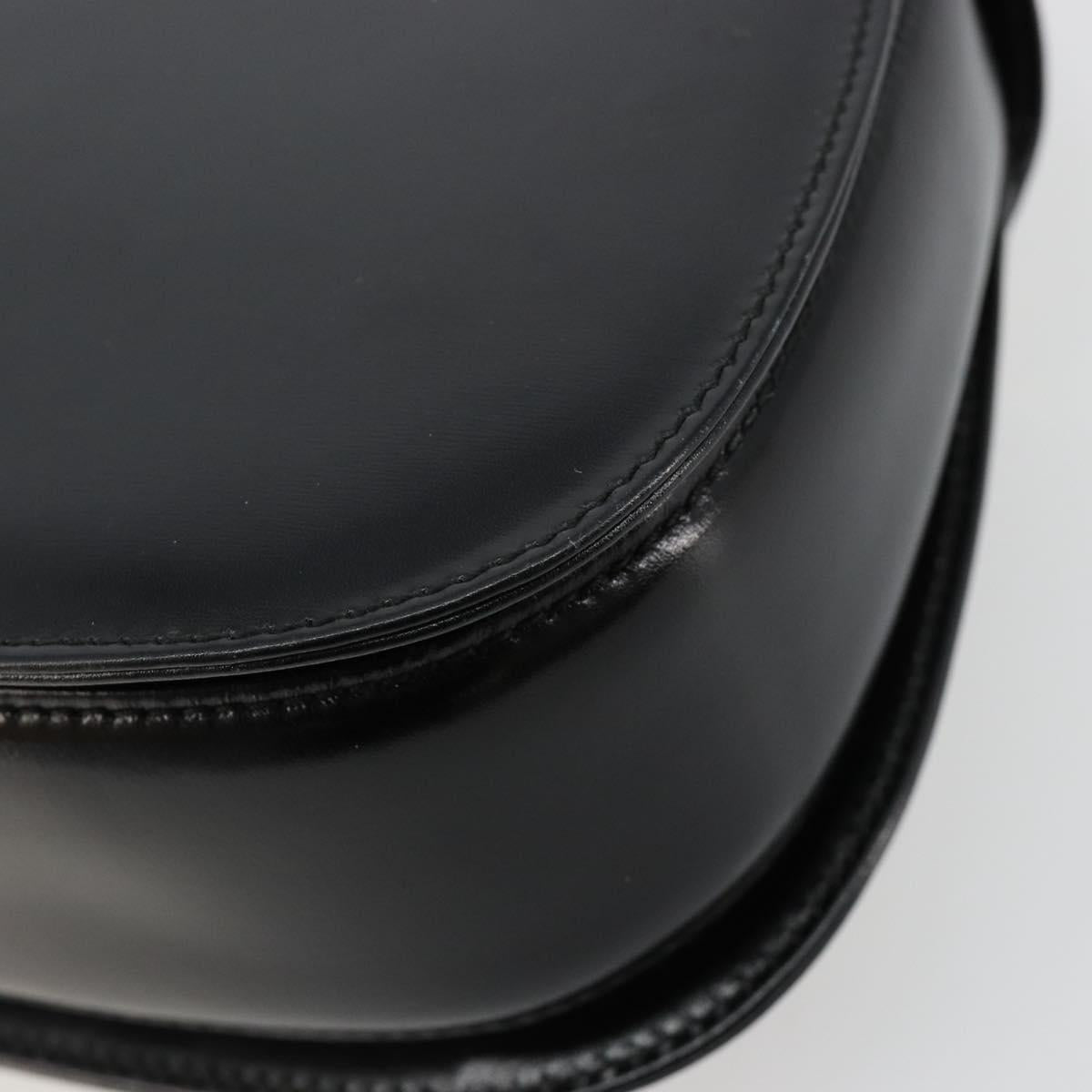 GUCCI Bamboo Hand Bag Leather Black Gold 000 2046 0188 Auth 182167V