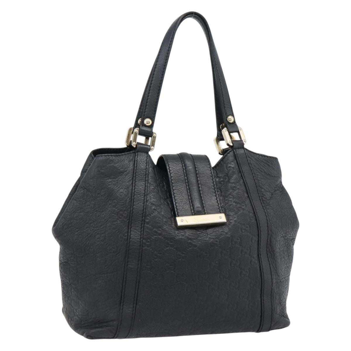 GUCCI GG Canvas Guccissima Tote Bag Leather Black Gold 233607 Auth 182177V