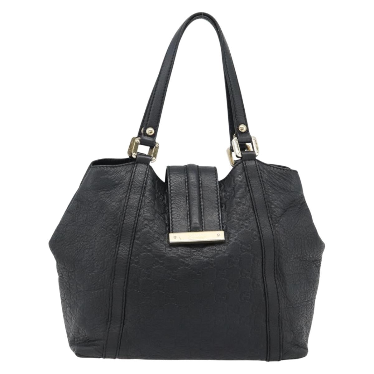 GUCCI GG Canvas Guccissima Tote Bag Leather Black Gold 233607 Auth 182177V