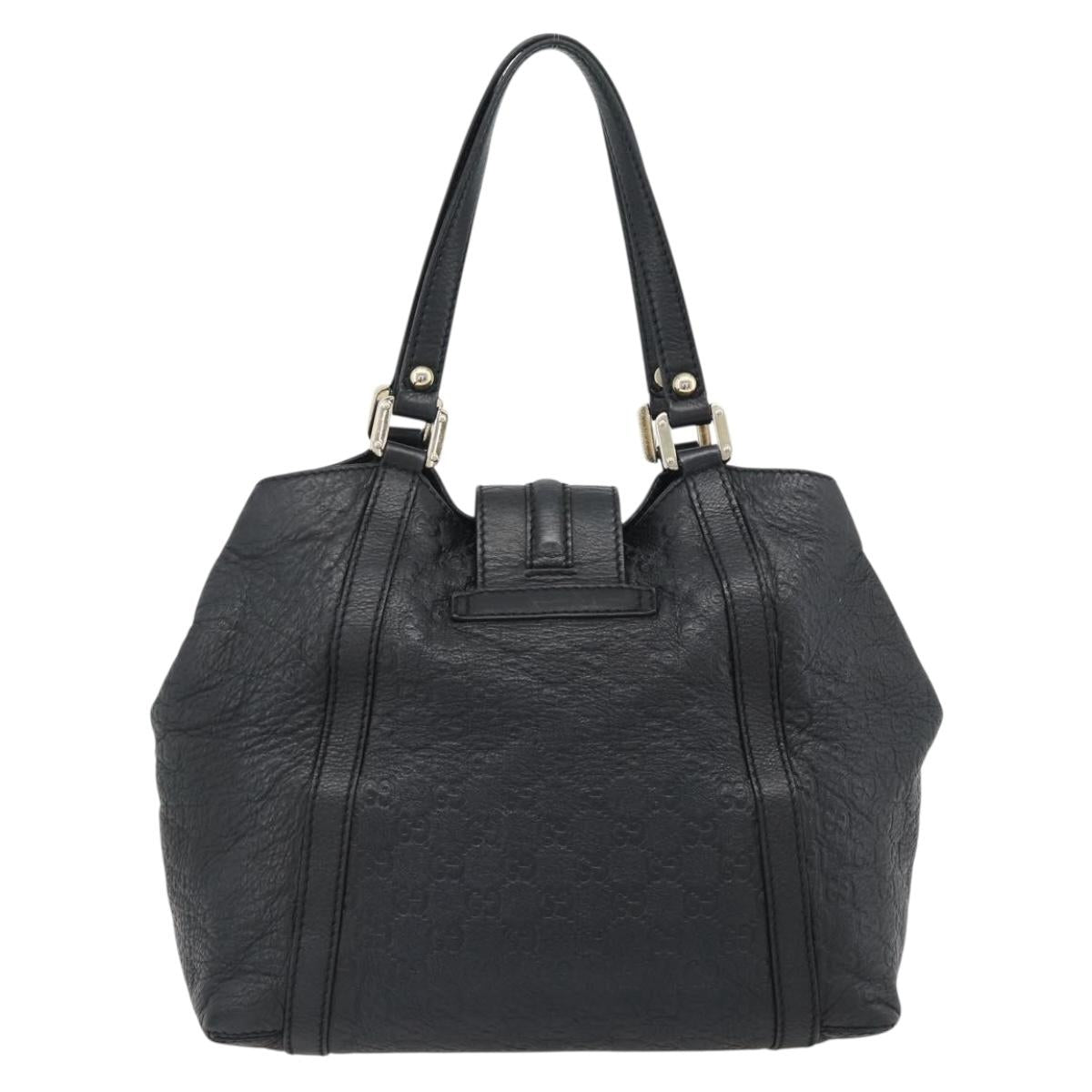 GUCCI GG Canvas Guccissima Tote Bag Leather Black Gold 233607 Auth 182177V