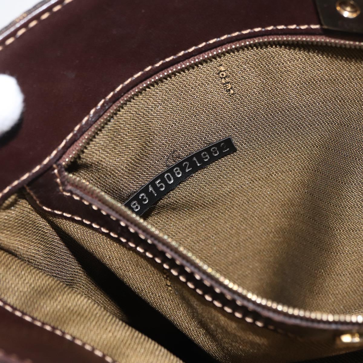 FENDI Zucca Canvas Shoulder Bag Black Brown Auth 182178V