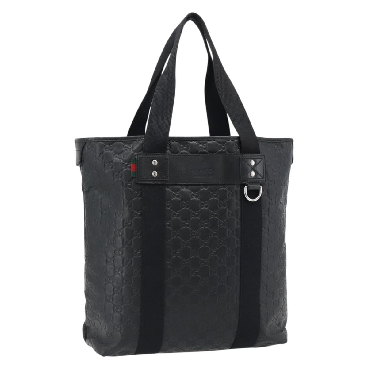GUCCI GG Canvas Guccissima WebSherry Line Bag Leather Black 268175 Auth 182181A
