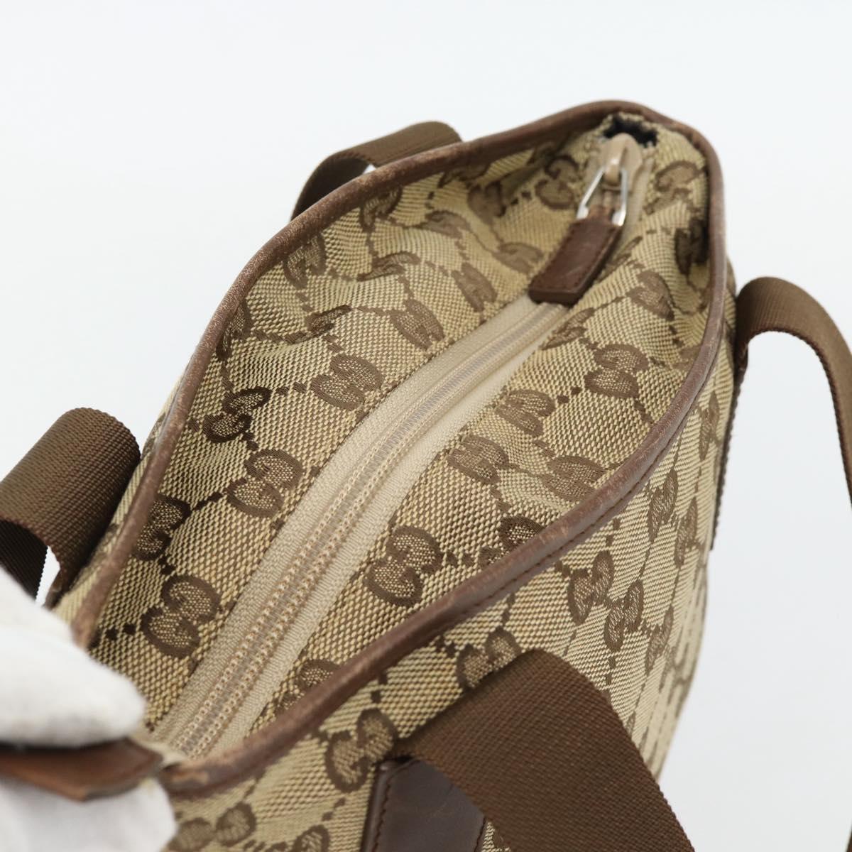 GUCCI GG Canvas Tote Bag Beige Silver 019 0402 Auth 182184