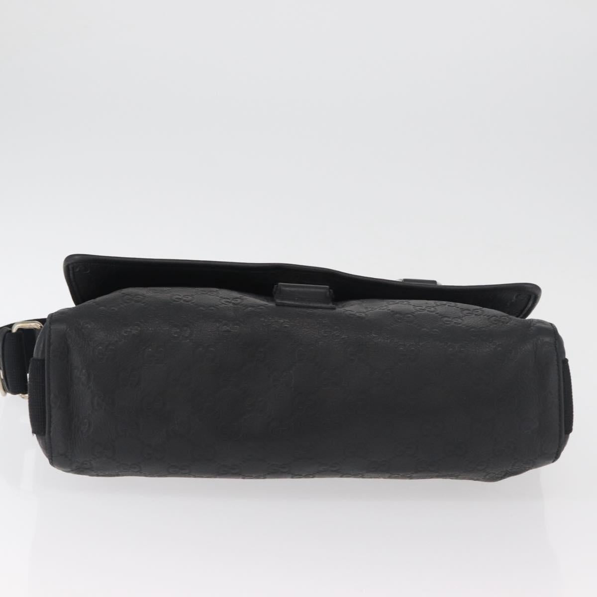 GUCCI GG Canvas Guccissima WebSherry Line Bag Leather Black 246067 Auth 182188A