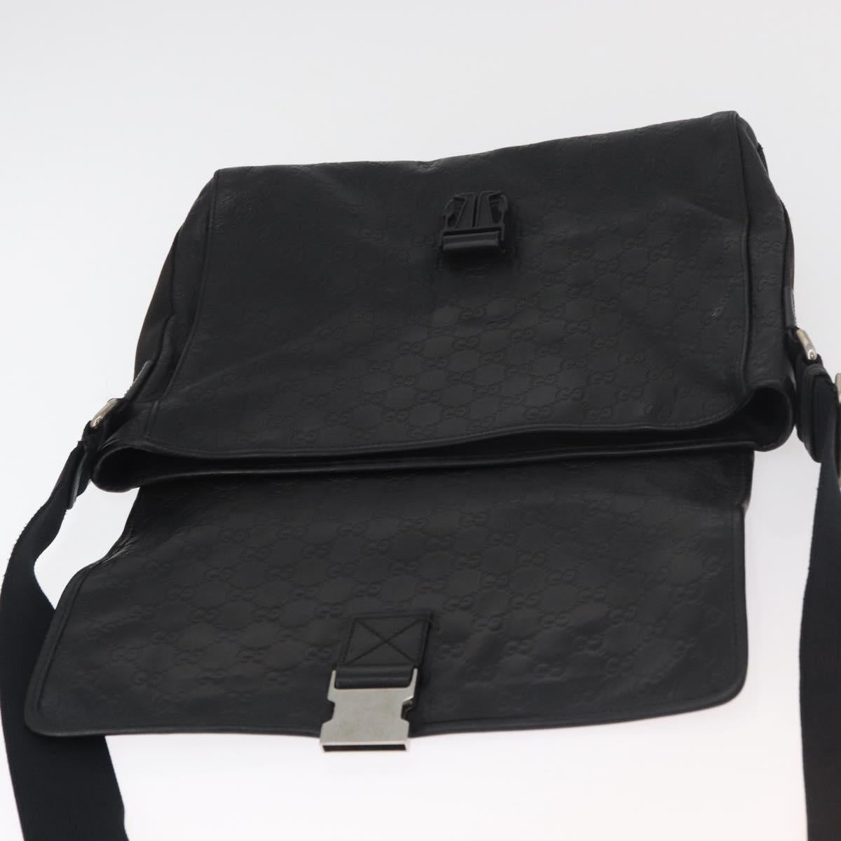 GUCCI GG Canvas Guccissima WebSherry Line Bag Leather Black 246067 Auth 182188A