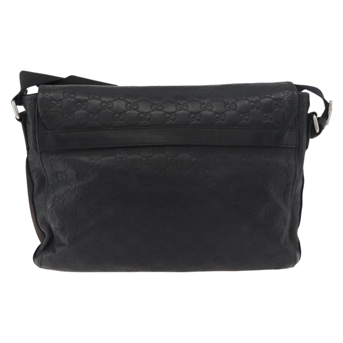 GUCCI GG Canvas Guccissima WebSherry Line Bag Leather Black 246067 Auth 182188A