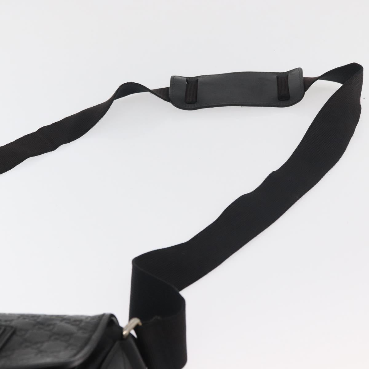 GUCCI GG Canvas Guccissima WebSherry Line Bag Leather Black 246067 Auth 182188A