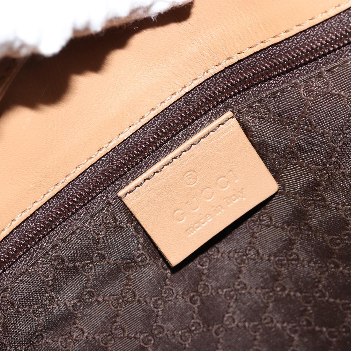 GUCCI Jackie Shoulder Bag Suede Beige Silver 001 4075 Auth 182195