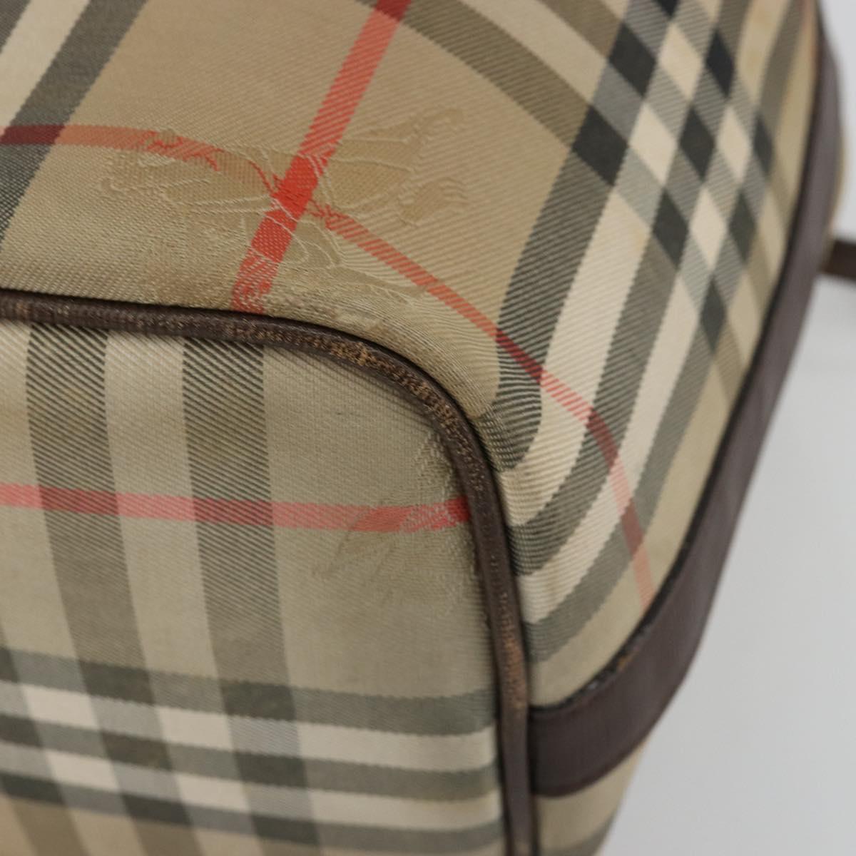 Burberrys Nova Check Purse Shoulder Bag Canvas Beige Gold Auth 182196