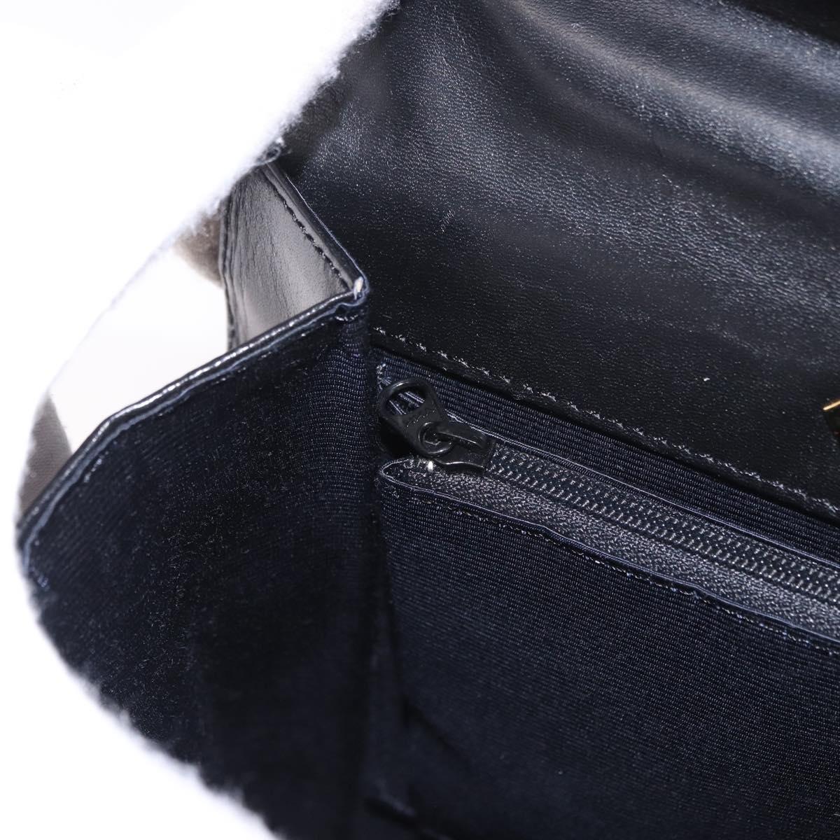 GIVENCHY Hand Bag Leather Black Gold Auth 182204A