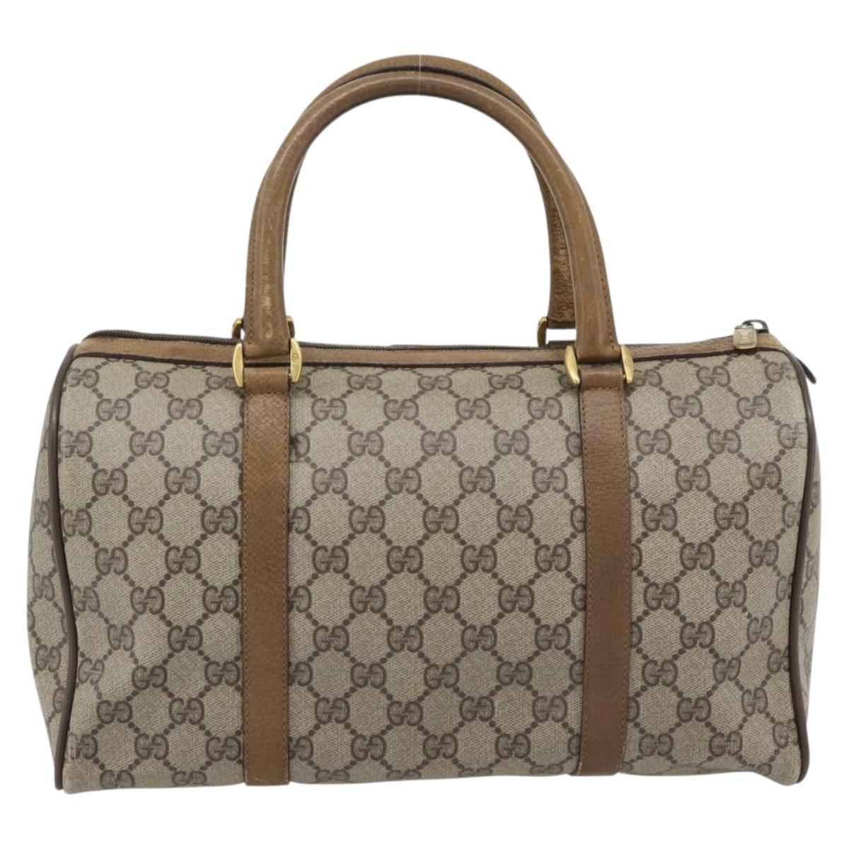 GUCCI GG Supreme Web Sherry Line Hand Bag PVC Beige Gold 39 02 007 Auth 182206