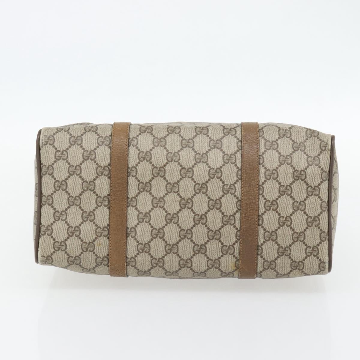 GUCCI GG Supreme Web Sherry Line Hand Bag PVC Beige Gold 39 02 007 Auth 182206