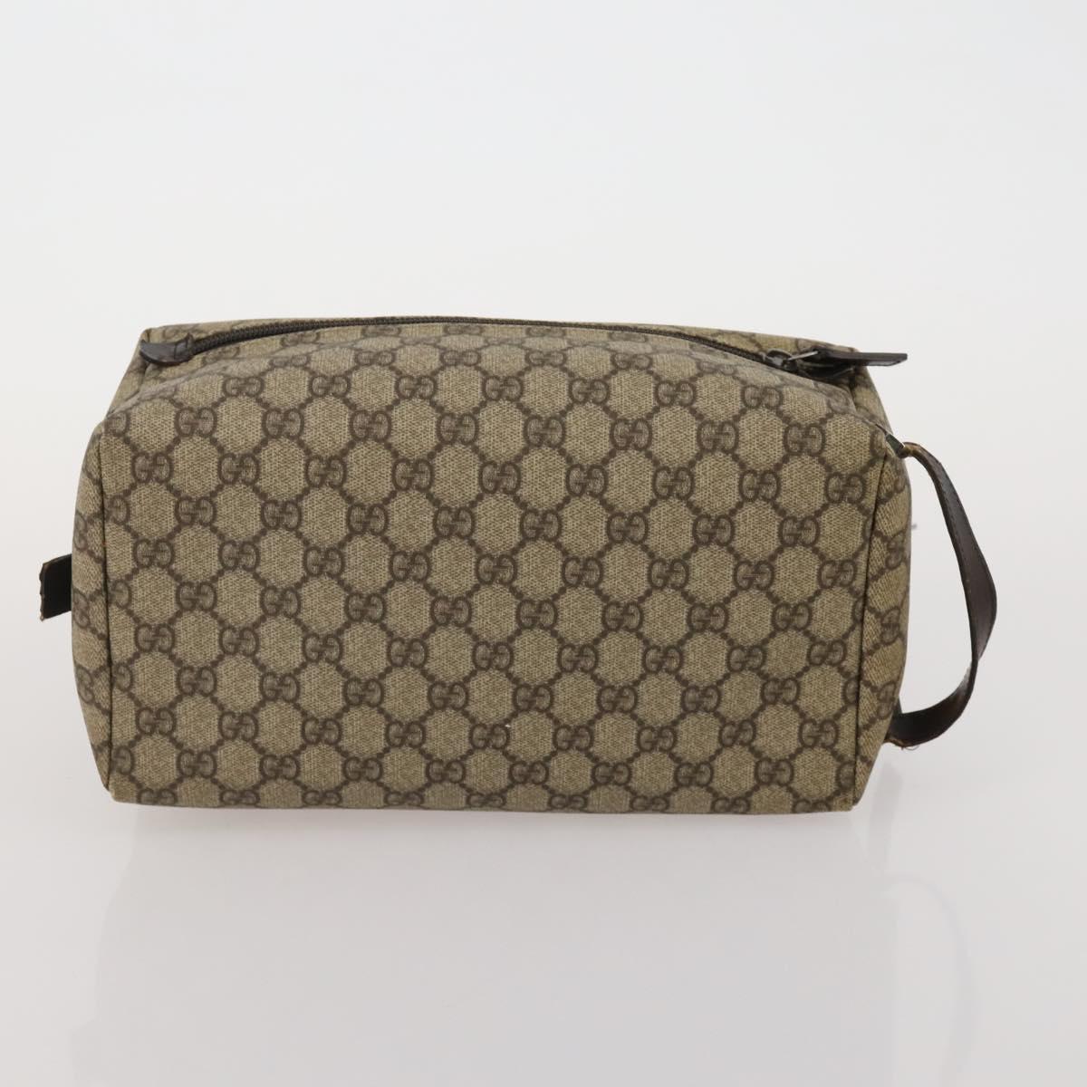 GUCCI GG Supreme Clutch Bag PVC 2 Set Beige Auth 182208