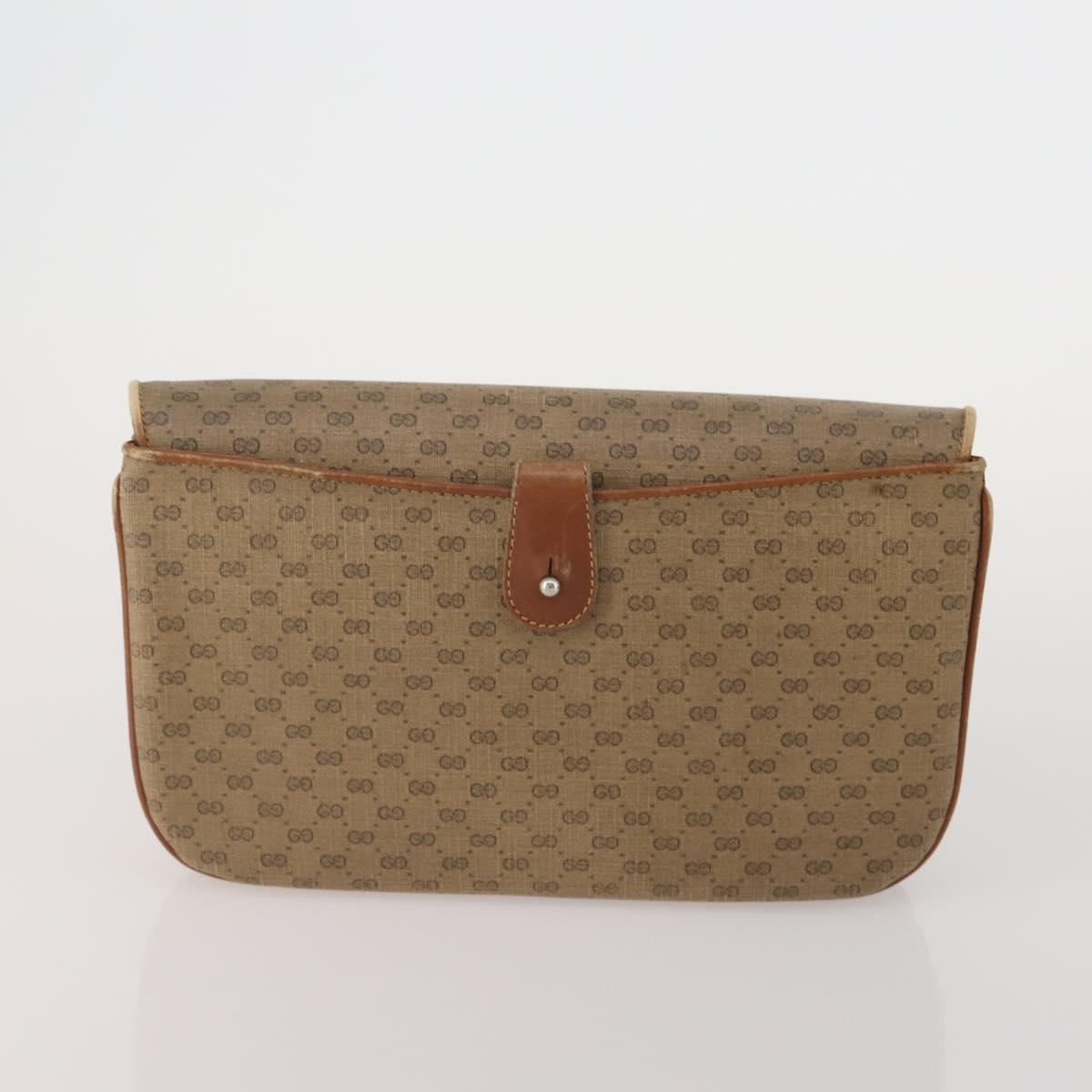 GUCCI GG Supreme Clutch Bag PVC 2 Set Beige Auth 182208
