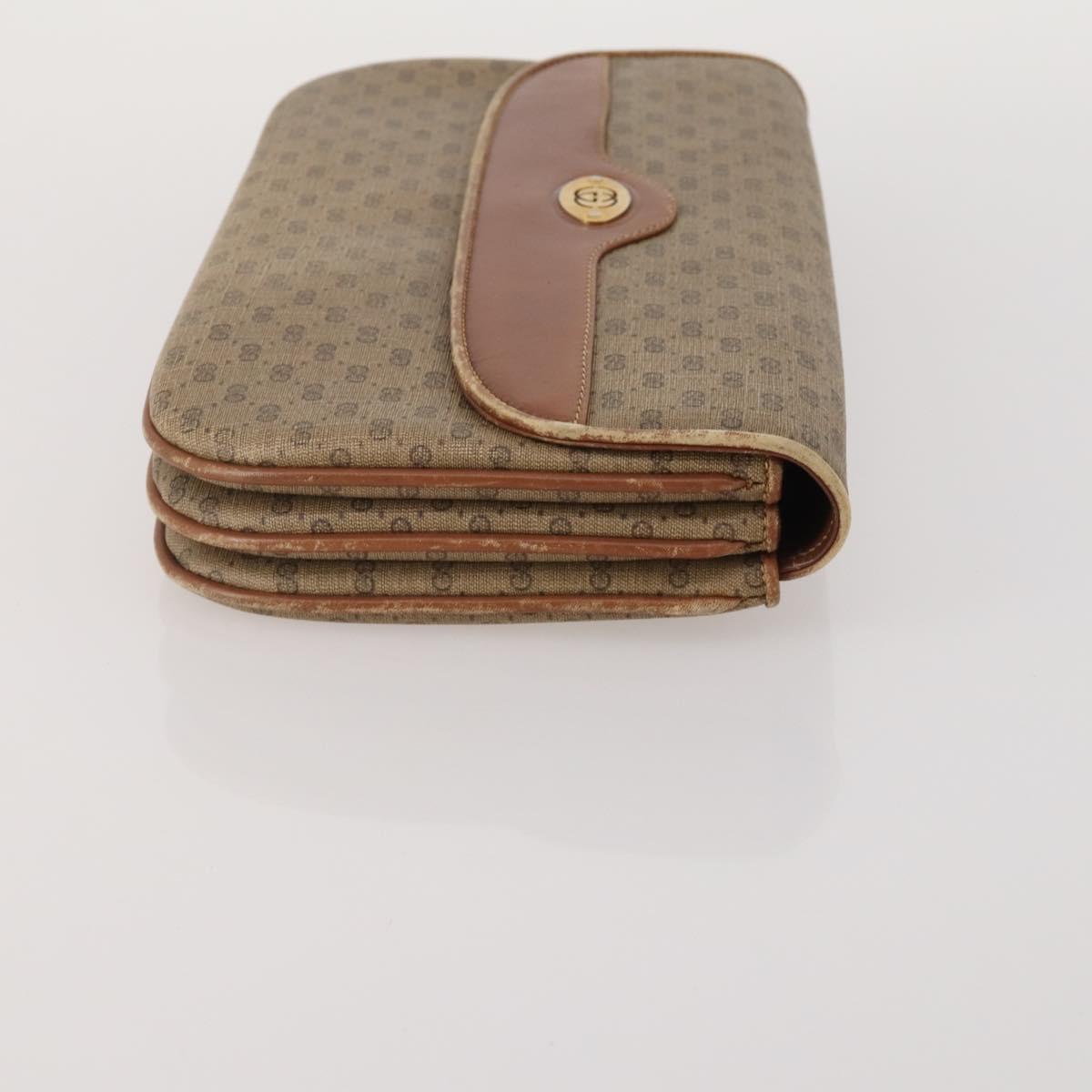 GUCCI GG Supreme Clutch Bag PVC 2 Set Beige Auth 182208