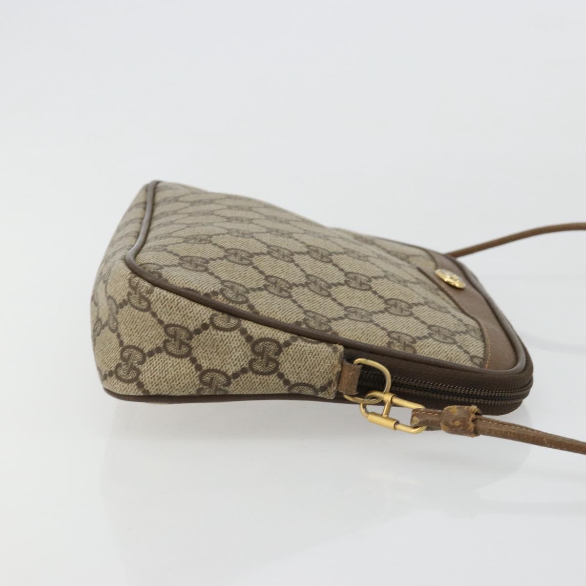 GUCCI GG Supreme Shoulder Bag PVC Beige Gold 119 02 068 Auth 182214