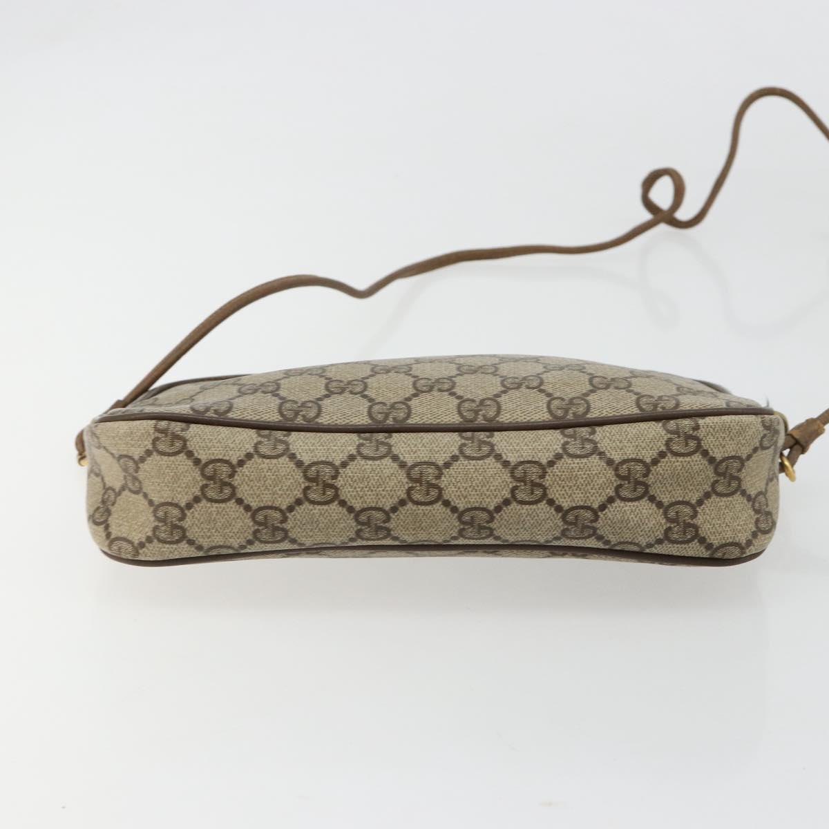 GUCCI GG Supreme Shoulder Bag PVC Beige Gold 119 02 068 Auth 182214
