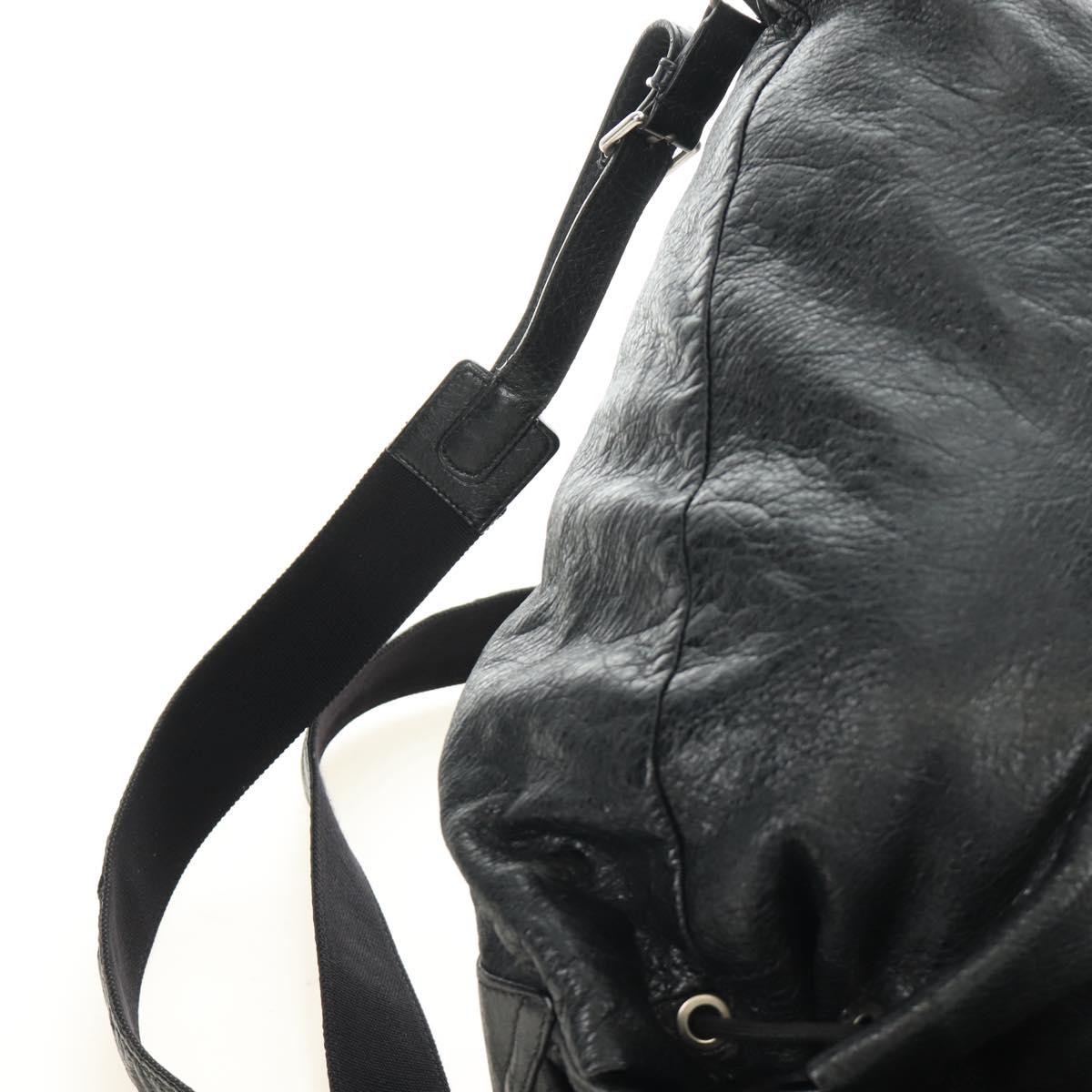 BALENCIAGA Classic Traveler Backpack Leather Black Silver 340139 Auth 182218V